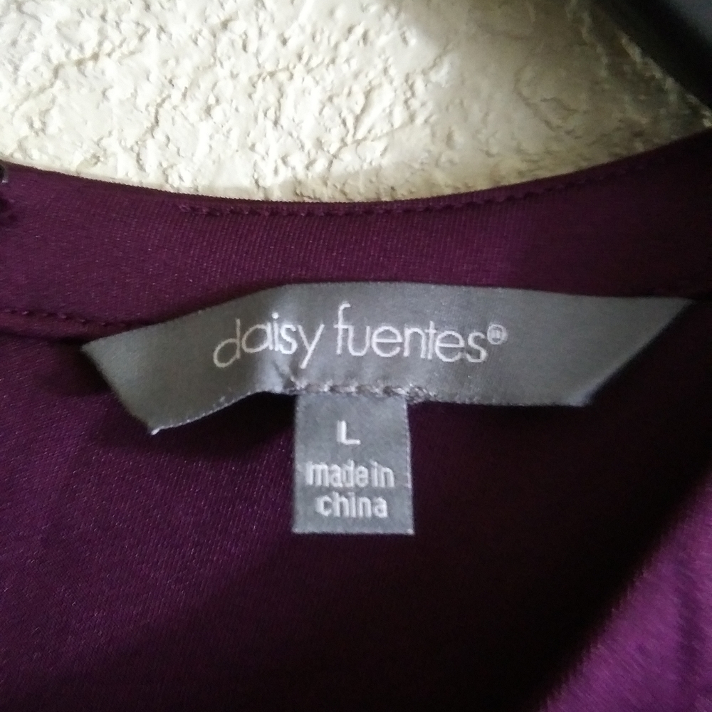 Daisy Fuentes, purple casual business dress, L - Picture 3 of 8